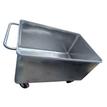 Carrelli per carri di carne in acciaio inossidabile per linee di lavorazione della carne (200L/500L)
