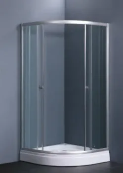 1/4 Arc Shape 1 Set Corner Shower Enclosure Freestanding Glass Frosted Shower Enclosure With Tray