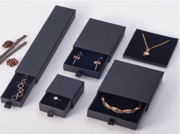 Black Paper Lådor Smycken Armband Ringar Presentförpackning