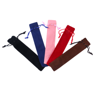 SHULI Luxury Thick Drawstring Pen Pouch with Custom Color and Logo