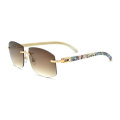 Luxury Sunglasses with Shell Buffalo Horn Legs