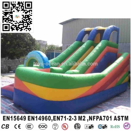 High quality green inflatable slide with pool for kids or adults