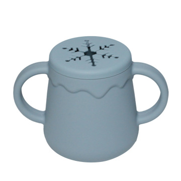Taza de refrigerio de silicona con forma de copo de nieve, esencial para alimentación de niños pequeños