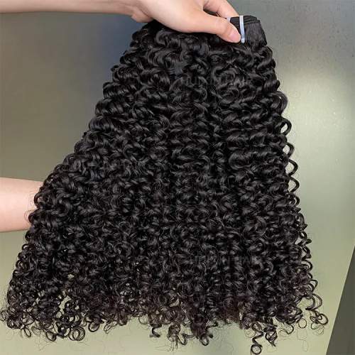 100% raw virgin Brazilian Indian thick human hair extension natural black color kinky curly bundle