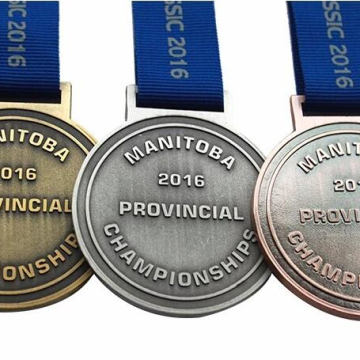Customized blank marathon running sports medal with ribbon