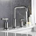 3 hole 360° rotatable round spout basin faucet