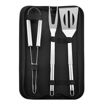Outdoor Portable Oxford Bag BBQ Tool Set: Comprehensive 3-Piece Barbecue Tool Kit