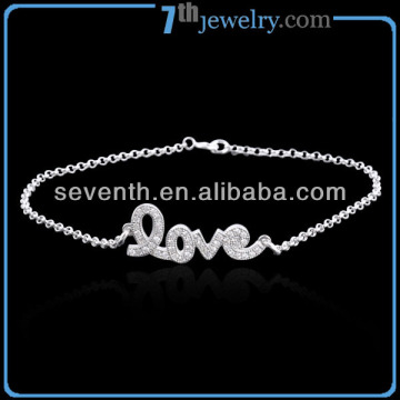 2014 New Wholesale Love Shaped 925 Sterling Silver Bracelet