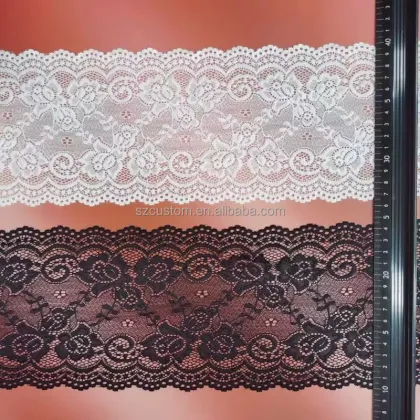 Elastic Stretch Trimming Lace Socks Knitted Webbing Garment Elastic Lace Trim for Lingerie