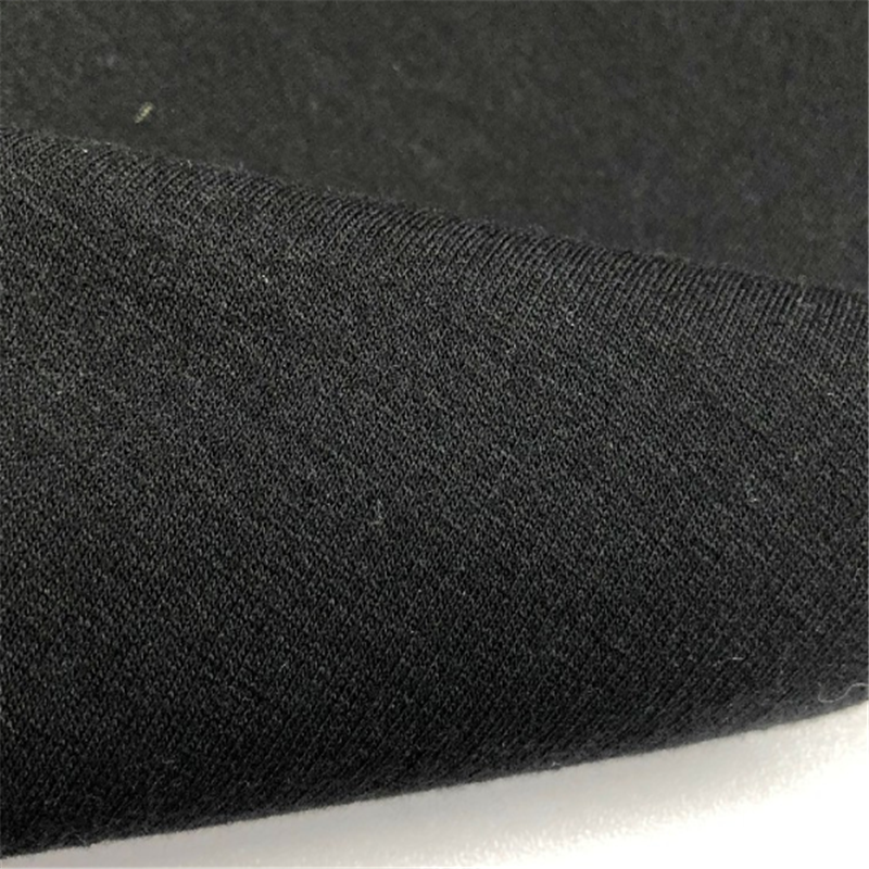 Hot sale TC French Black KnittingTerry Brushed Fabric