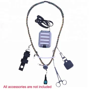 Forceps Line Cleaner Nipper Fly Box Holder with Braided Paracord