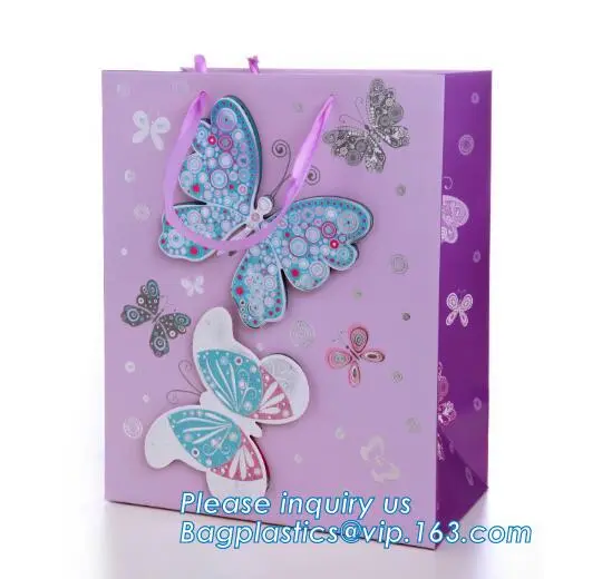 Biodegradable Craft Paper Gift Bag, Large Clothes packaging paper gift bags , gift packing paper bags , jewelry paper gift bags