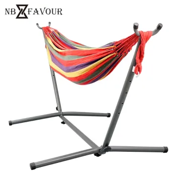 Nb-Favour Outdoor Double Camping Hammock Camping Swing Thick Canvas Hammock Tent