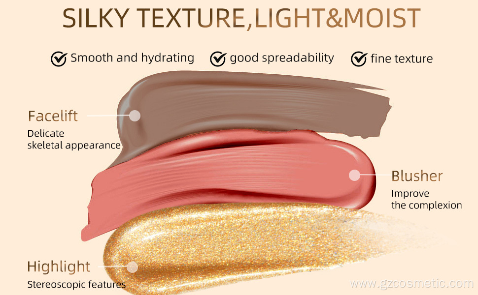 HOT Beauty Wand Liquid Blusher Face Makeup Stick Highlighter Contour Blush Private Label Stick with Cushion Applicator Attac