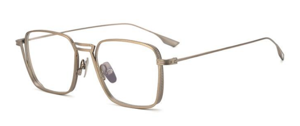 Titan -Rechteckdesigner Silberrahmen Brille online