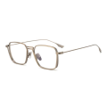 Titan -Rechteckdesigner Silberrahmen Brille online