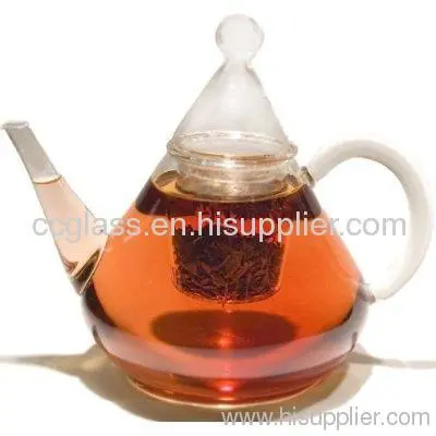 Hand Blown Red Teas Glass Teapots 