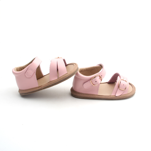 Sandales en cuir unisexe pour enfants de couleur unisexe