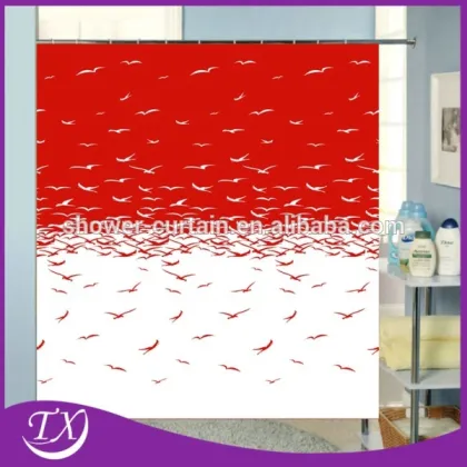 Printing Lovely Sea Gull Polyester Fabric Shower Curtain