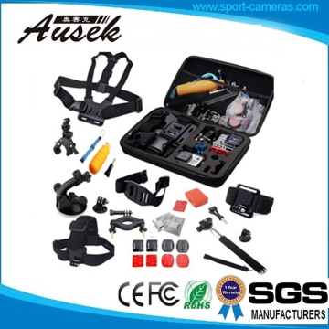 Hot universial Action Camera Accessories Monopod Tripod go pro Case 30-1 kits set