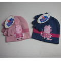 Venta caliente niños Peppa Pig sombrero guantes