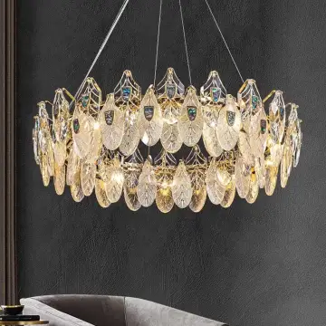 Luxury Modern Gold K9 Crystal Chandelier for Large Living Room Decor