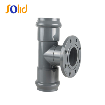 Plastic Pipe Fitting PVC Tee with Flanged Branch PN10