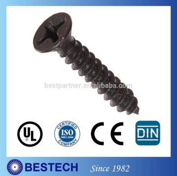 Carbon Steel Phillips Flat Head Self Tapping Screw Black Painted