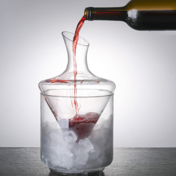 Factory Wholesale Modern Simple Hand Blown Transparent Glass Decanter