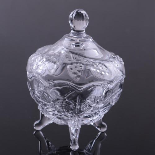 Crystal Glass Candy Jar With Foot Glass Candy Jar Glass Sugar Pot