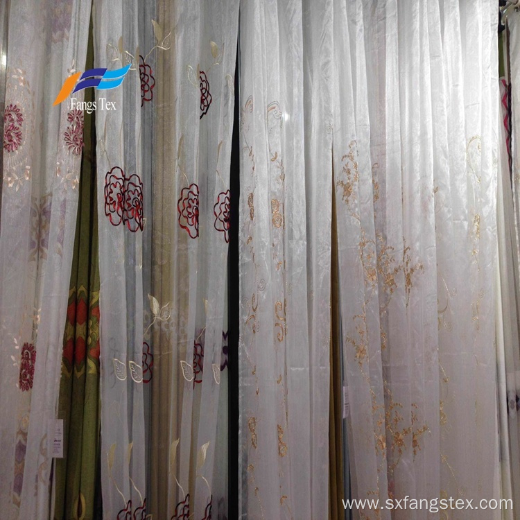 Textile Factory Embroidered Fabric Window Voile Curtain