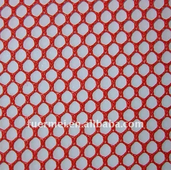 100% polyester mesh fabric with red color