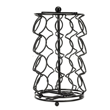 Black 24-Karat Gold Plated 24-Cup Spinning Carousel Coffee Pod Organizer