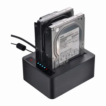 Unestech 2.5/3.5inch Dual SATA HDD docking station 6Gbps USB 3.0 external with Offline Clone Function HDD Duplicator