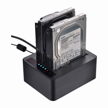 Unestech 2.5/3.5inch Dual SATA HDD docking station 6Gbps USB 3.0 external with Offline Clone Function HDD Duplicator