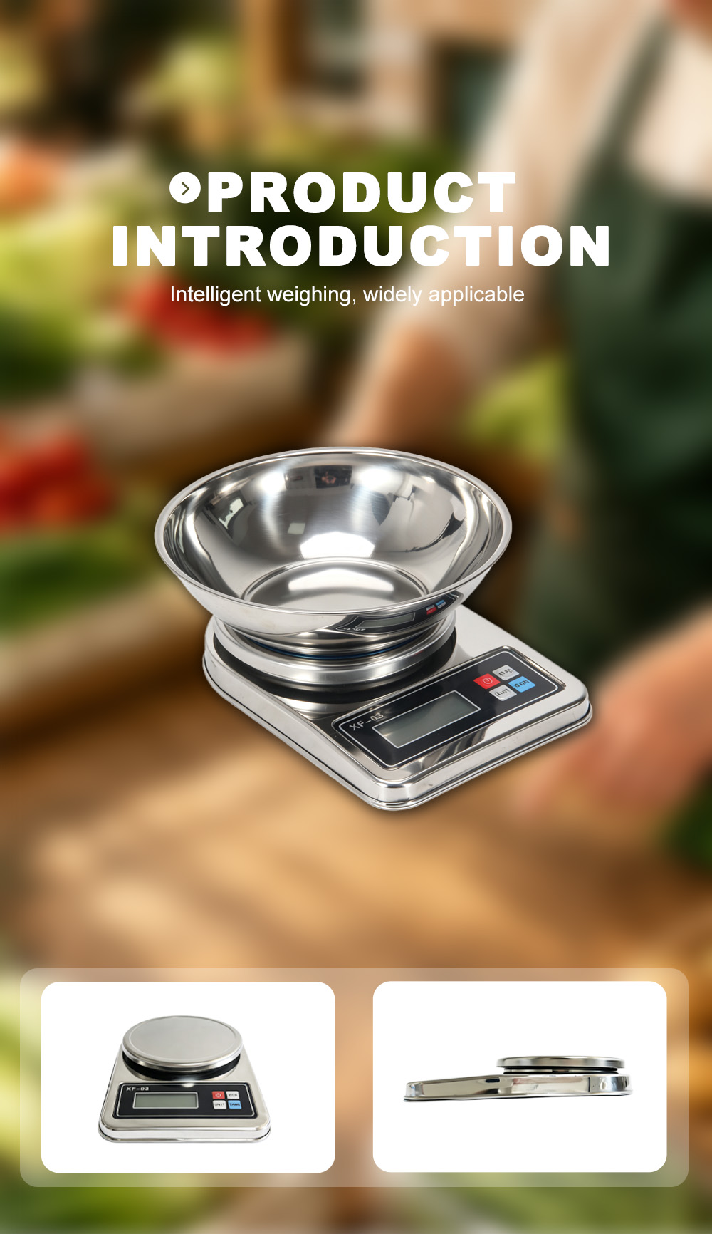YHD‑K002 Digital Stainless Steel Kitchen Scale X