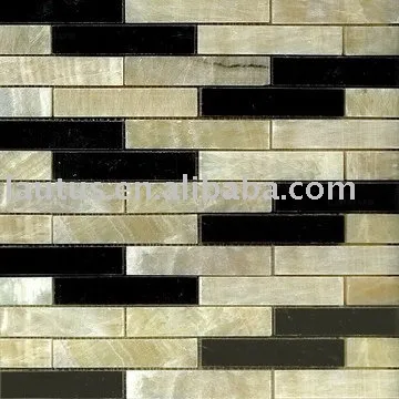 Lautus 12x12 Inch honey & black random marble mosaics honey onyx & black marquine