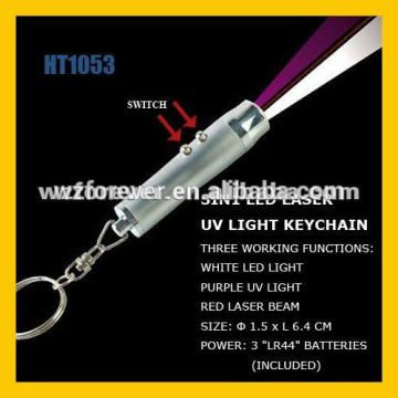 3in1 LED Light Laser Pointer UV Keychain Money Detector