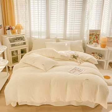 White Microfiber Duvet Cover Set with Pillowcases
