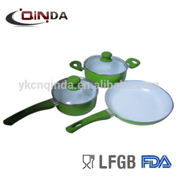 Latest ceramic popular cookware set with metallic painting
