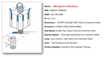 Jumbo big bags of coffee beans