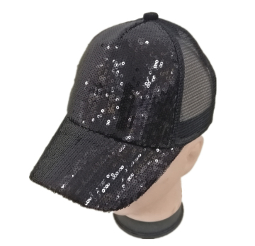 Fashion bespangle mesh cap