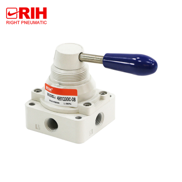 4HV230C-08 Aluminum Alloy Pneumatic Hand Lever Valve - Solenoid Control, New Condition