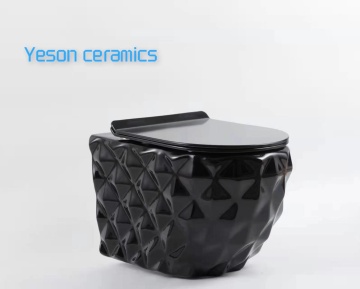 Modern Gold and Black White Wall Hung Basin Toilet for Hotel Bathroom Design