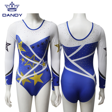 Long sleeves sublimated gymnastics leotards for girls