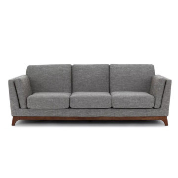Ceni Volcanic Gray Fabric Sofa with Wooden Feet