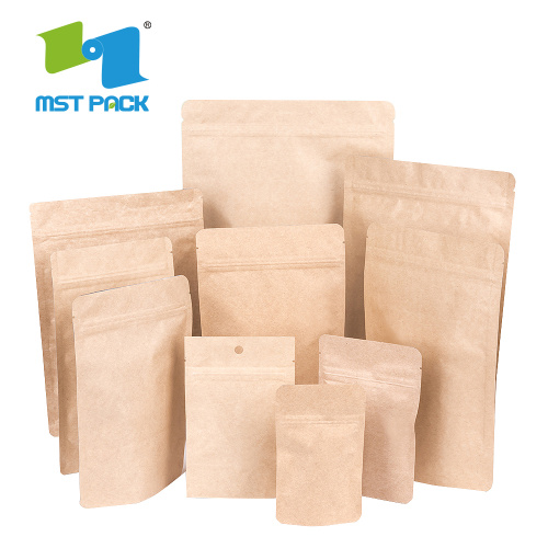 Brown Craft Paper Coffee Packaging Bag Corn Biodegradable