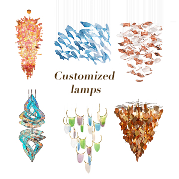 Hang Light Decor: Custom Maple Leaf Glass LED Chandelier for Banquet Halls, Hotels, and Lobbies