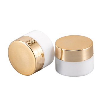 manufacturers wholesale 5g empty plastic pp white empty cosmetic cream jar pot with uv gold screw lid