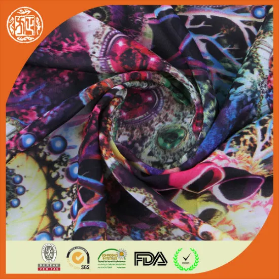 Special design and print heat transfer print fabric for swimwear